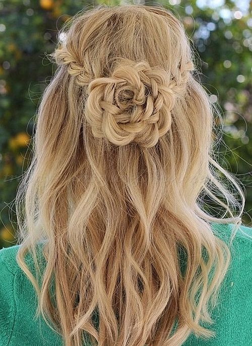 flower half up braid