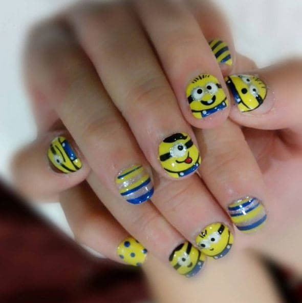 cute minion nail