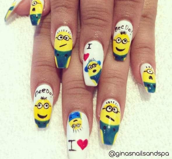 minion cartoon nail