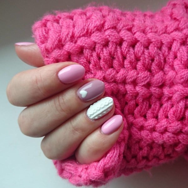 pink sweater nails