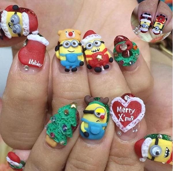 minion decals nail art