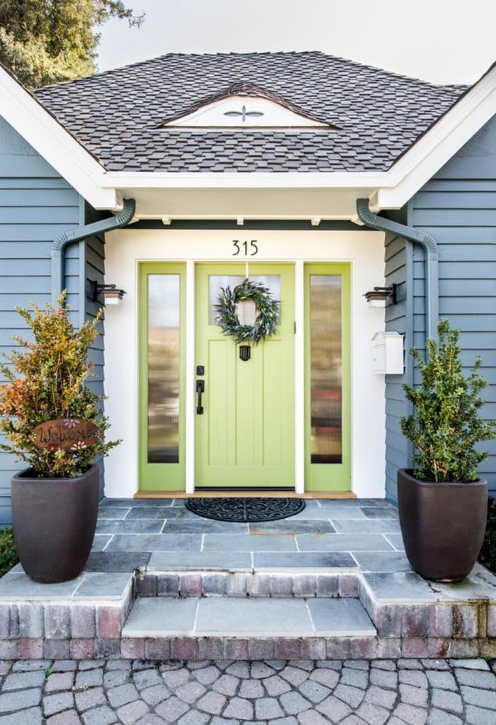 Blue exterior paint