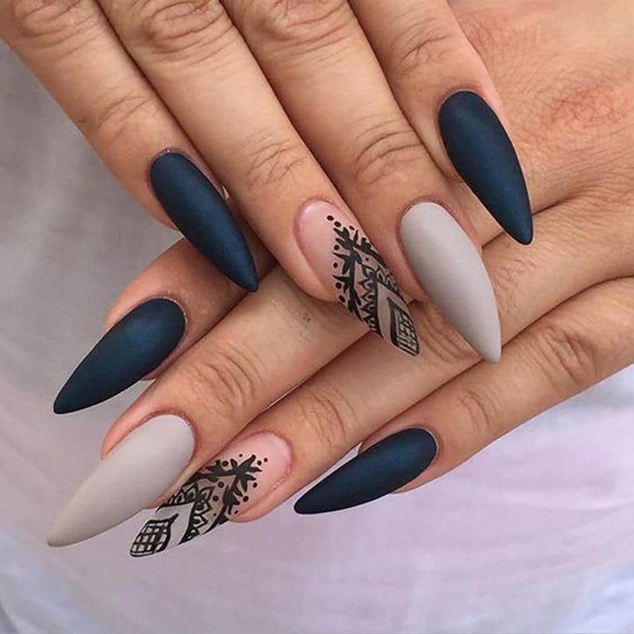 Matte Stiletto nails