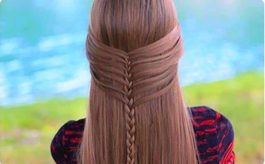 Plaid waterfall hair
