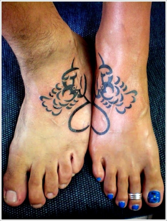 Foot Matching Hearth Tattoo