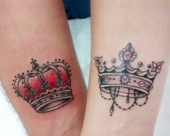 cute couple Tattoo King and Queen