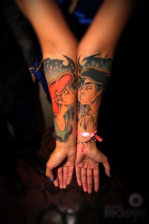 cute mermaid tattoo ideas for a couple