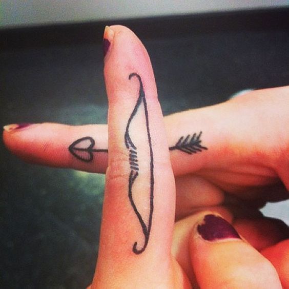 The Cupid Arrow For Couple Tattoo