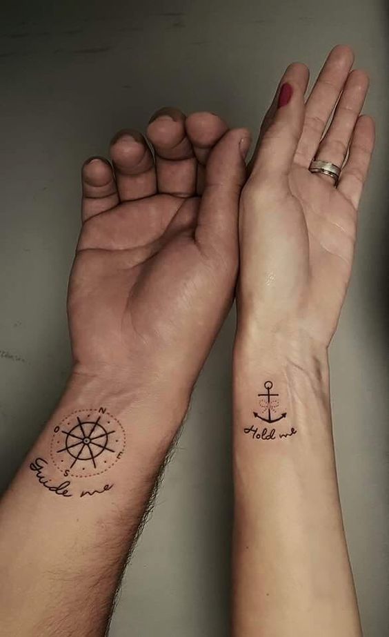 Cute Couples Tattoos on Wrist