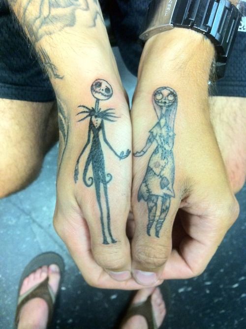 Jack and sally tattoo for a couple