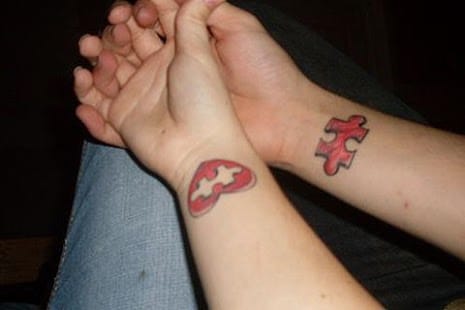 cute puzzle tattoos ideas for couple