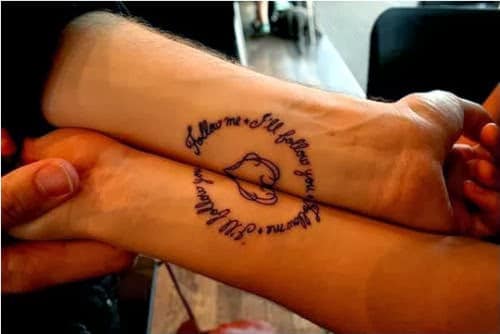 cute message tattoos ideas for couples