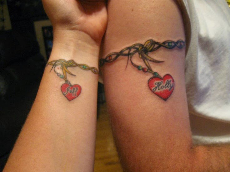  Cute Matching Bracelets Tattoo