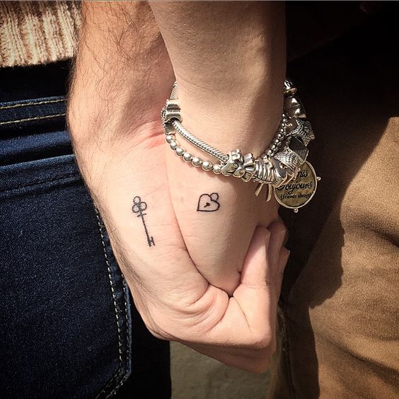 Couple Tattoos Lock and Key