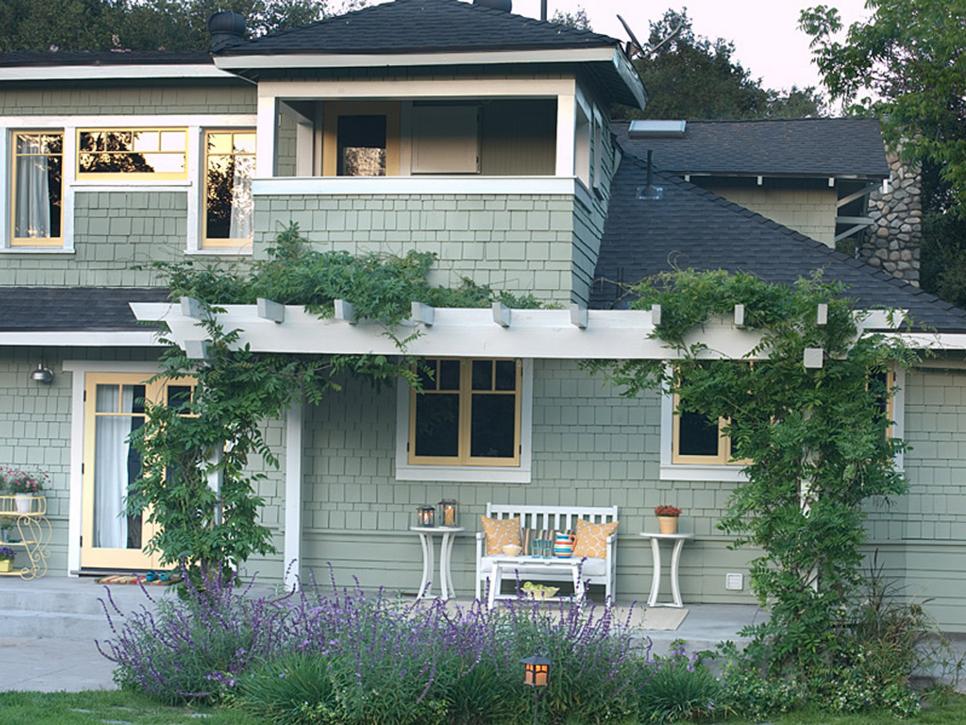 green modern exterior house paint