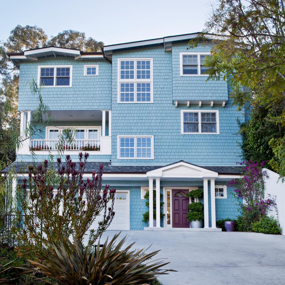 3 storey Light Blue Houses