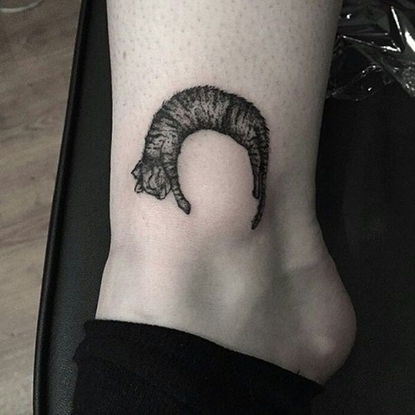 Curled Up Cat Tattoo