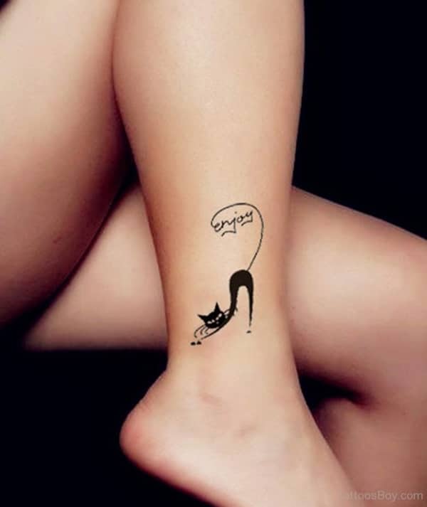 Stretching Cat tattoo