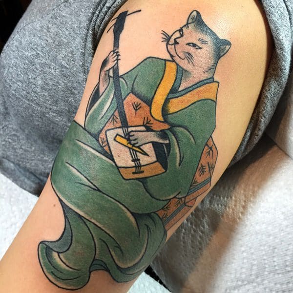 japanese cat tattoo 