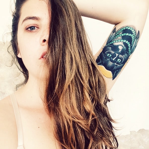 inner arm cat tattoo