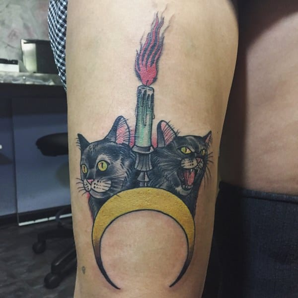 2 cats tattoo 
