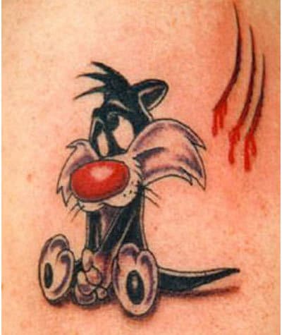 Small Sylvester Cat Tattoo