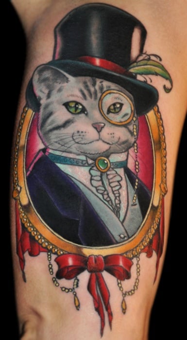 cat cartoon tattoo 