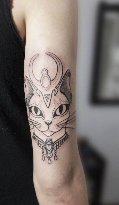 Egyptian Cat Head Tattoo