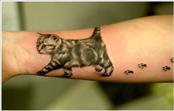 small cat paw tattoo