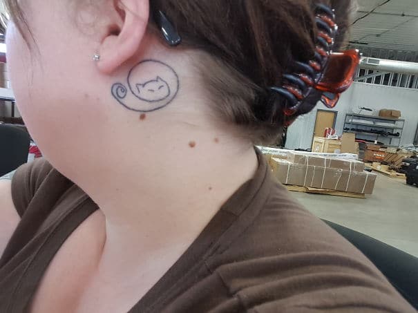 Minimalist Cat Tattoo