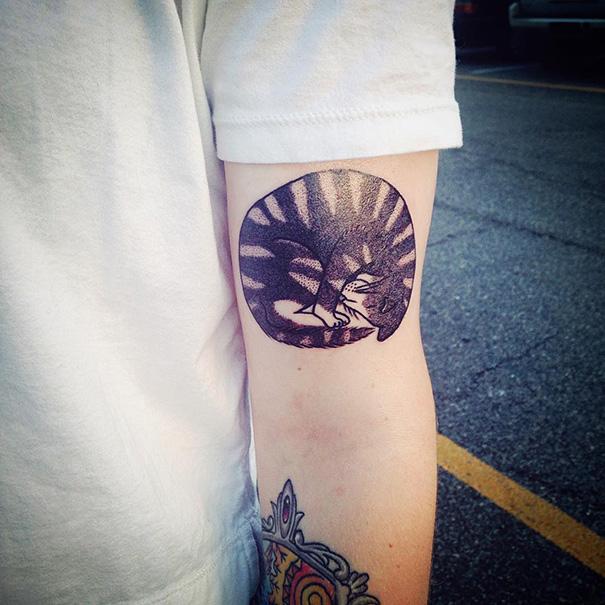 Spiral Cat Tattoo