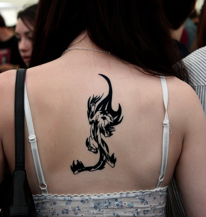 Artistic Tribal Cat Tattoo