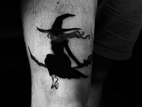Witch and Black Cat tattoo