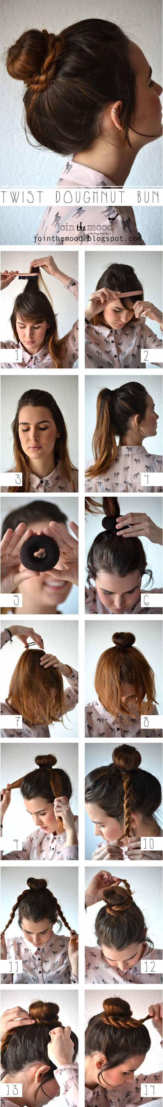 Twist Doughnut Bun Hairdo