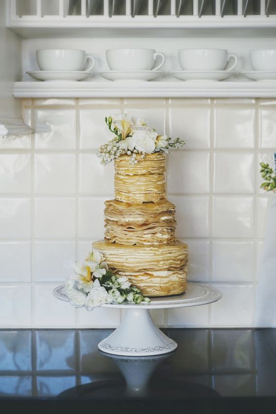 Pancake simple design wedding cake
