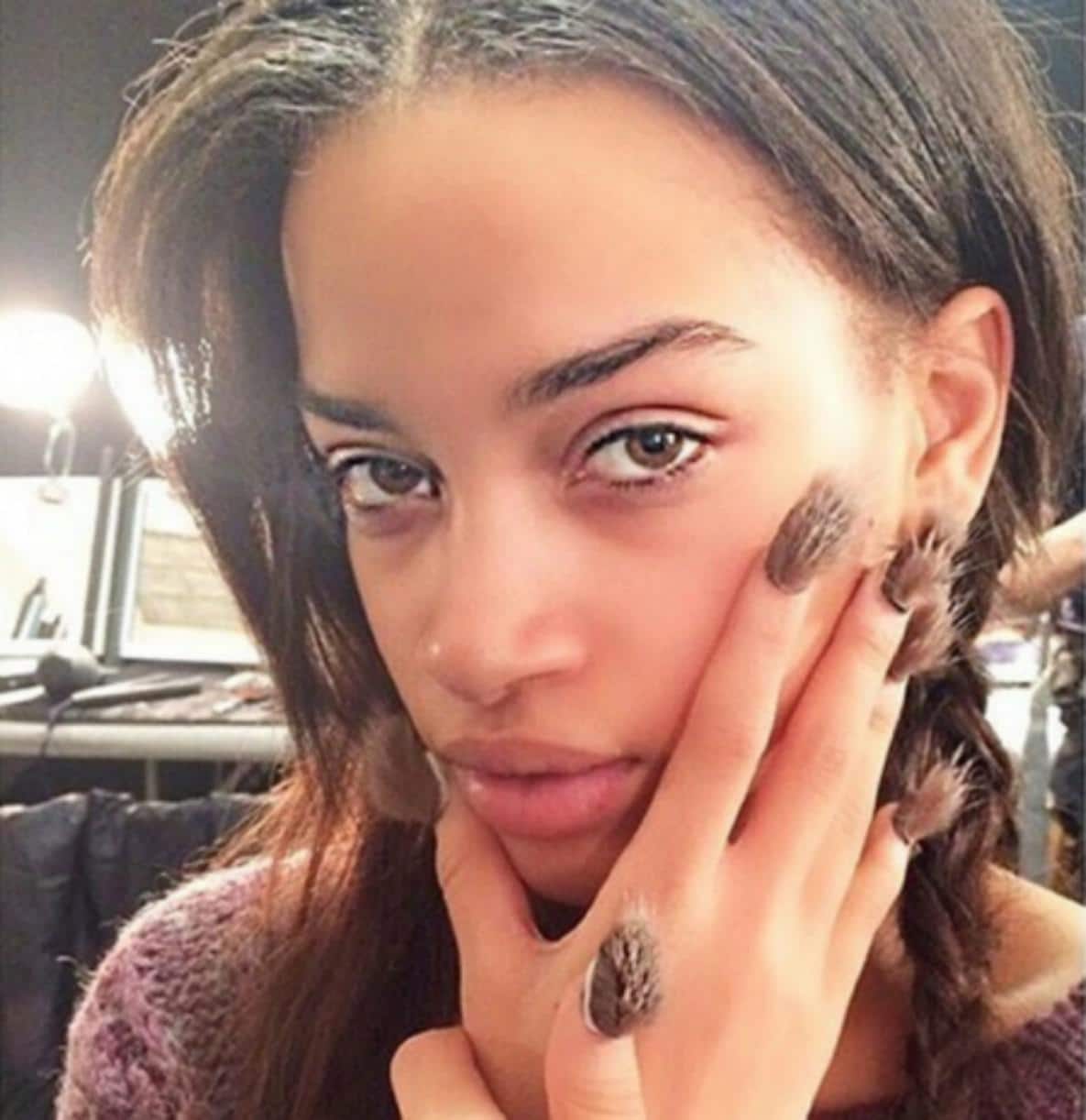 brown furry nails