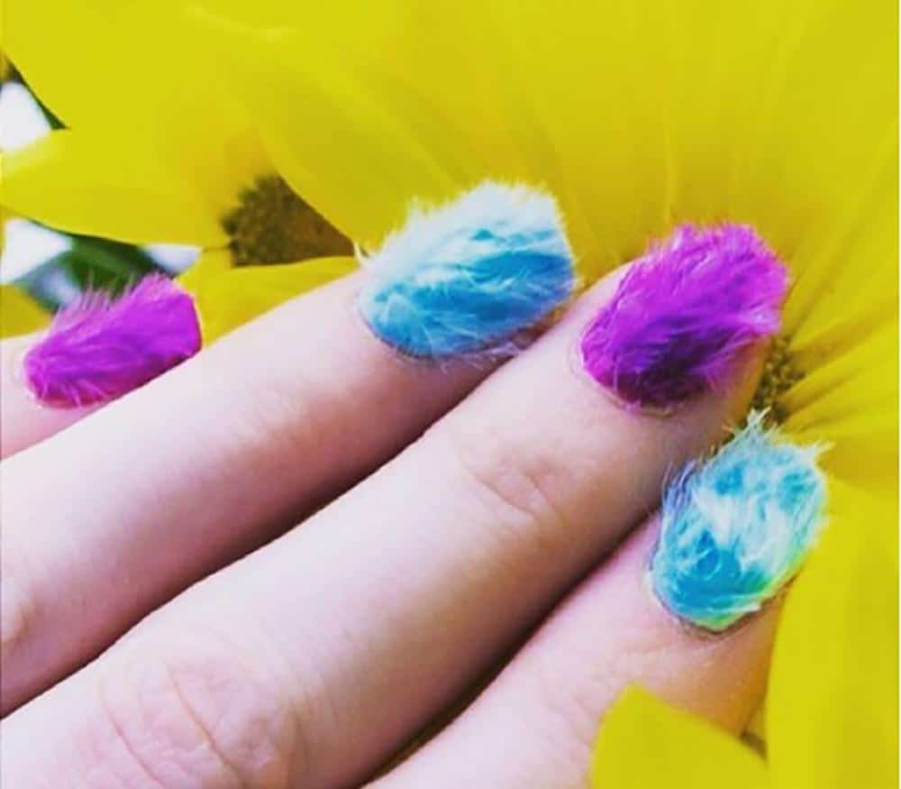 colorful furry nails