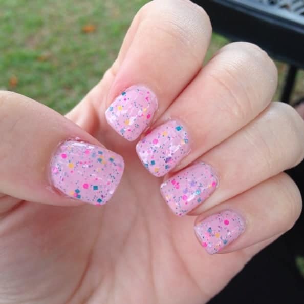 Birthday Party Cotton Candy Color Nail