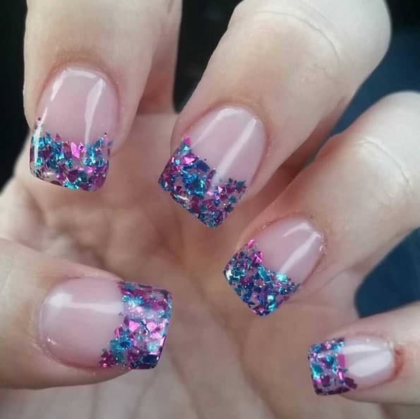 Confetti tips nails