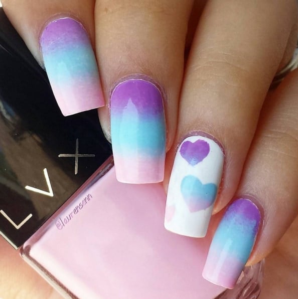 Iridescent Cotton Candy Nail Polish