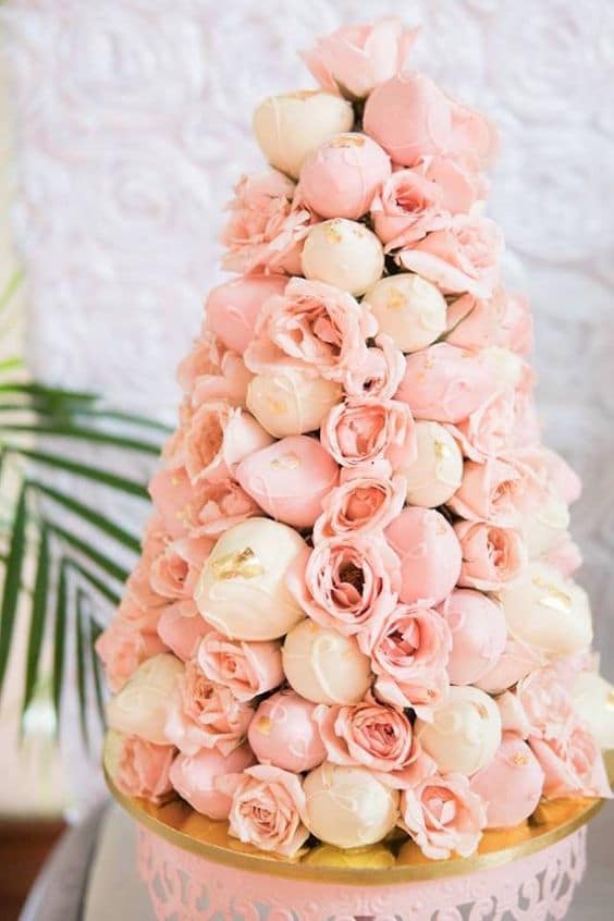 Strawberry Tower Wedding Cake