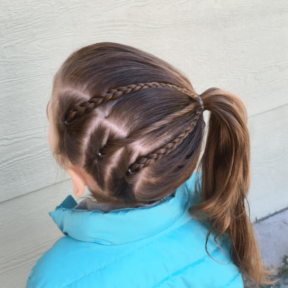 Little Girl Hair Style triple braid ponytail 