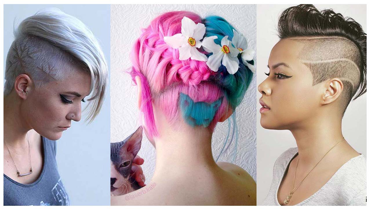 Women's Undercut Hairstyles with Hair Tattoos