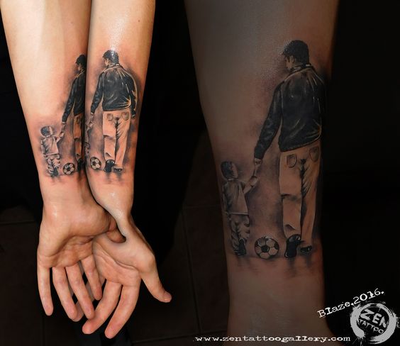 Fatherhood Father and Son Tattoo Design