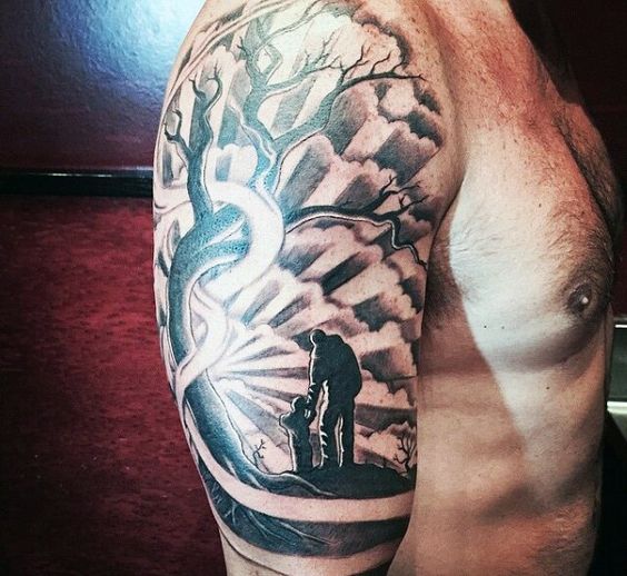 Father Son Tattoo on Forearm