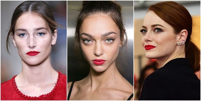 prom make up with Classic Red Lipstick