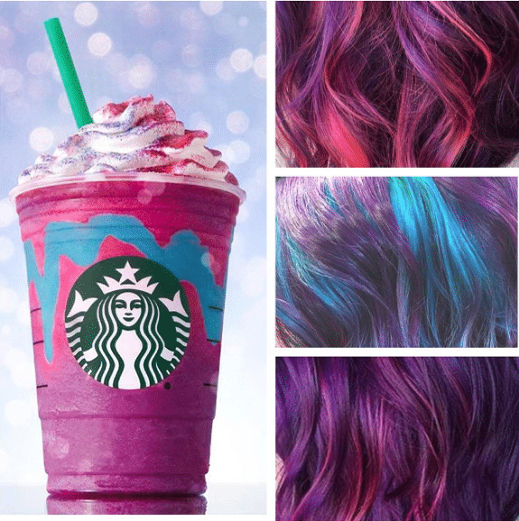 rainbow frappuccino Hair Color