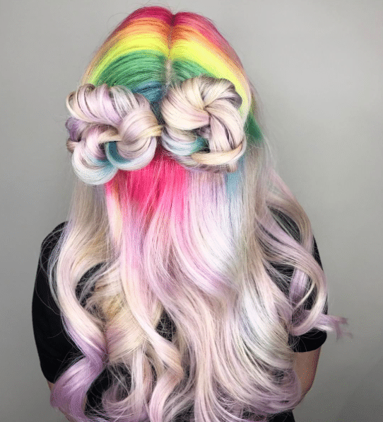 Rainbow hair color