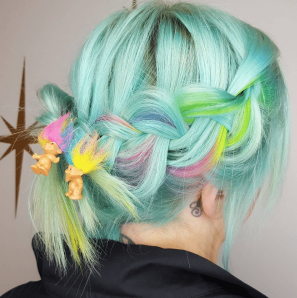 Low braid crown decorated with small figure