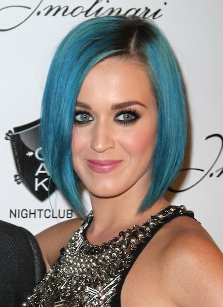 Katy Pery  Blue A-Line Bob Hairstyle